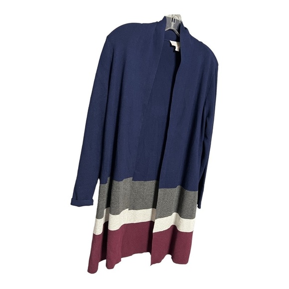 Belle by Kim Gravel XS ColorBlock Open Front  Casual Lightweight Knit Cardigan - Picture 7 of 11
